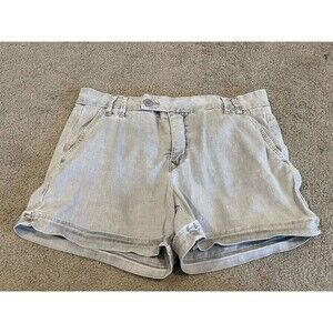 Womens Level 99 Grey Lyocell Linen Blend Shorts Mid Rise‎ 4" Inseam Size 27